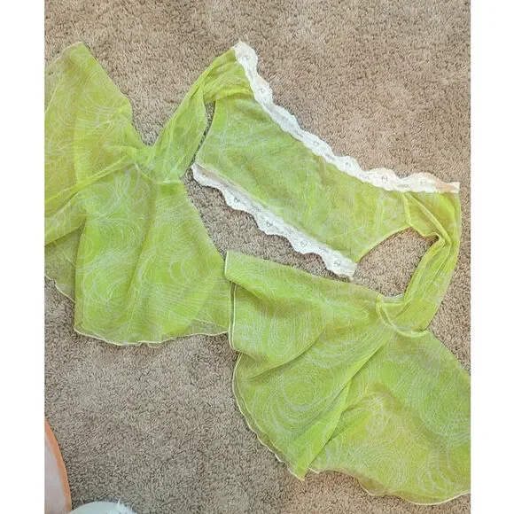 *Retro Hippy Boho Angel Sleeve Sheer Top* - Picture 2 of 5